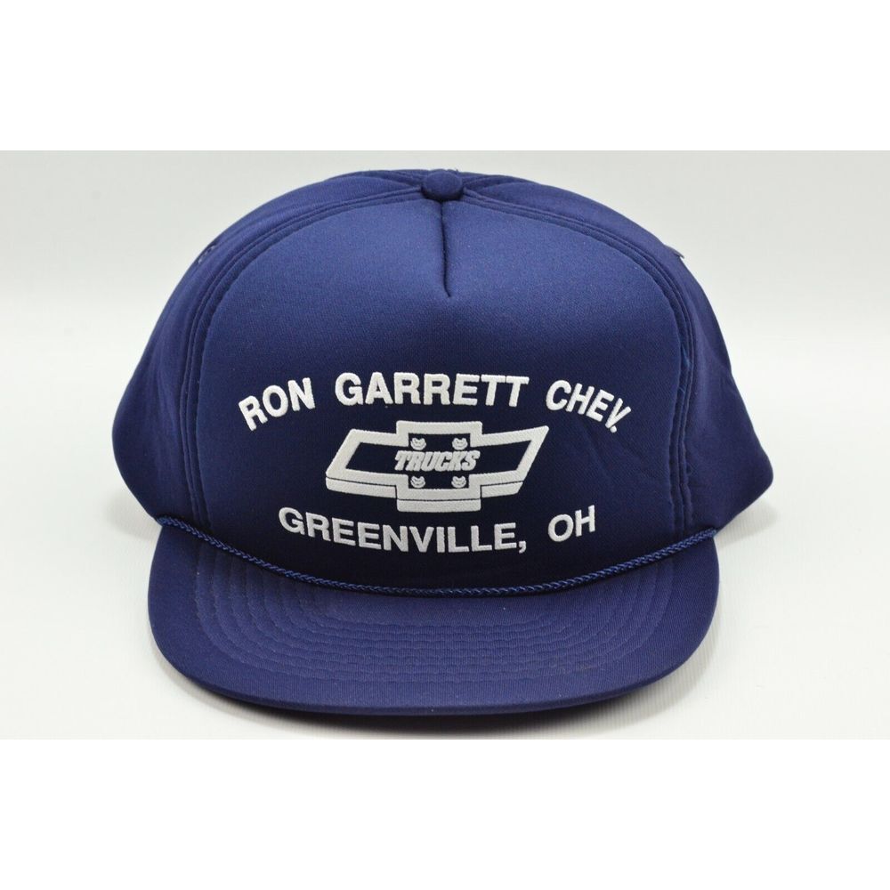 Vintage Chevrolet Ron Garrett Trucks Blue‎ Foam Snapback Trucker Hat